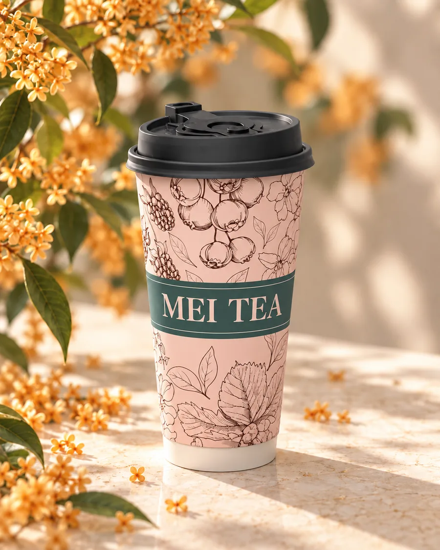 金木犀とMEI TEAのカップ