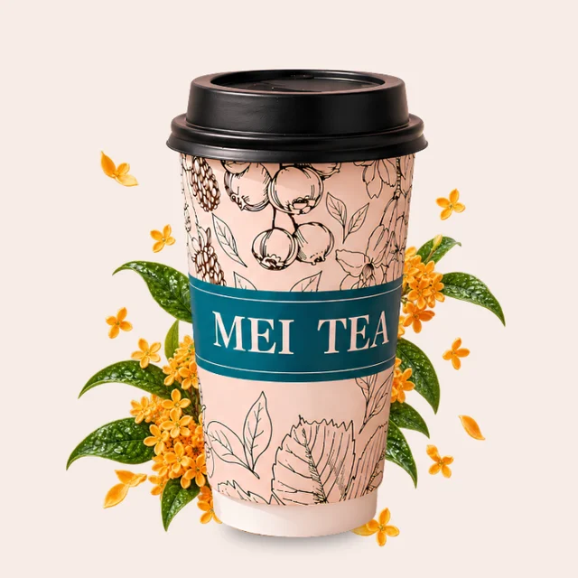 キンモクセイとMEI TEAのカップ